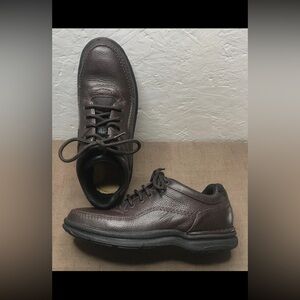 No Inserts Rockport World Tour Classic Mens Brown Leather Lace Up Shoes Size 10M